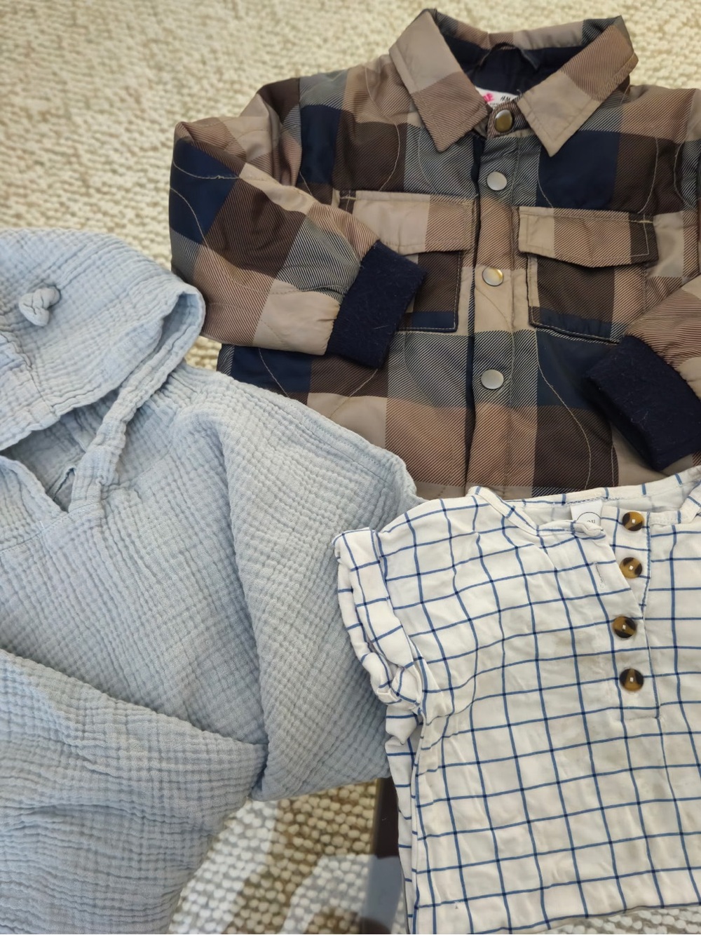 Lot of size 2 boys clothes- jacket, poncho towel, romper.